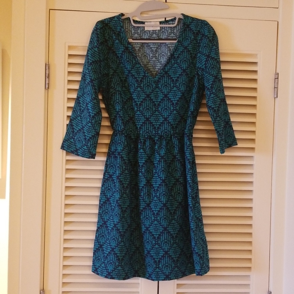 Turquoise quarter sleeve dress